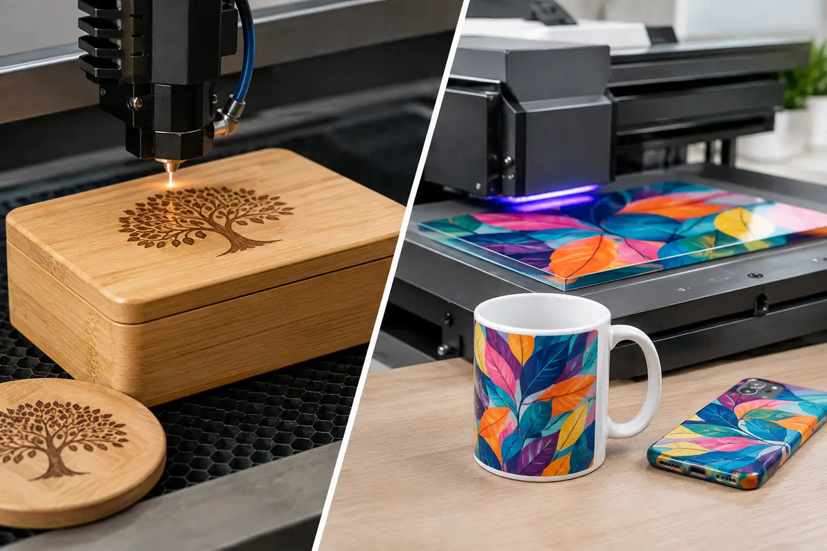 Laser Engraving Versus UV Printing for Brands