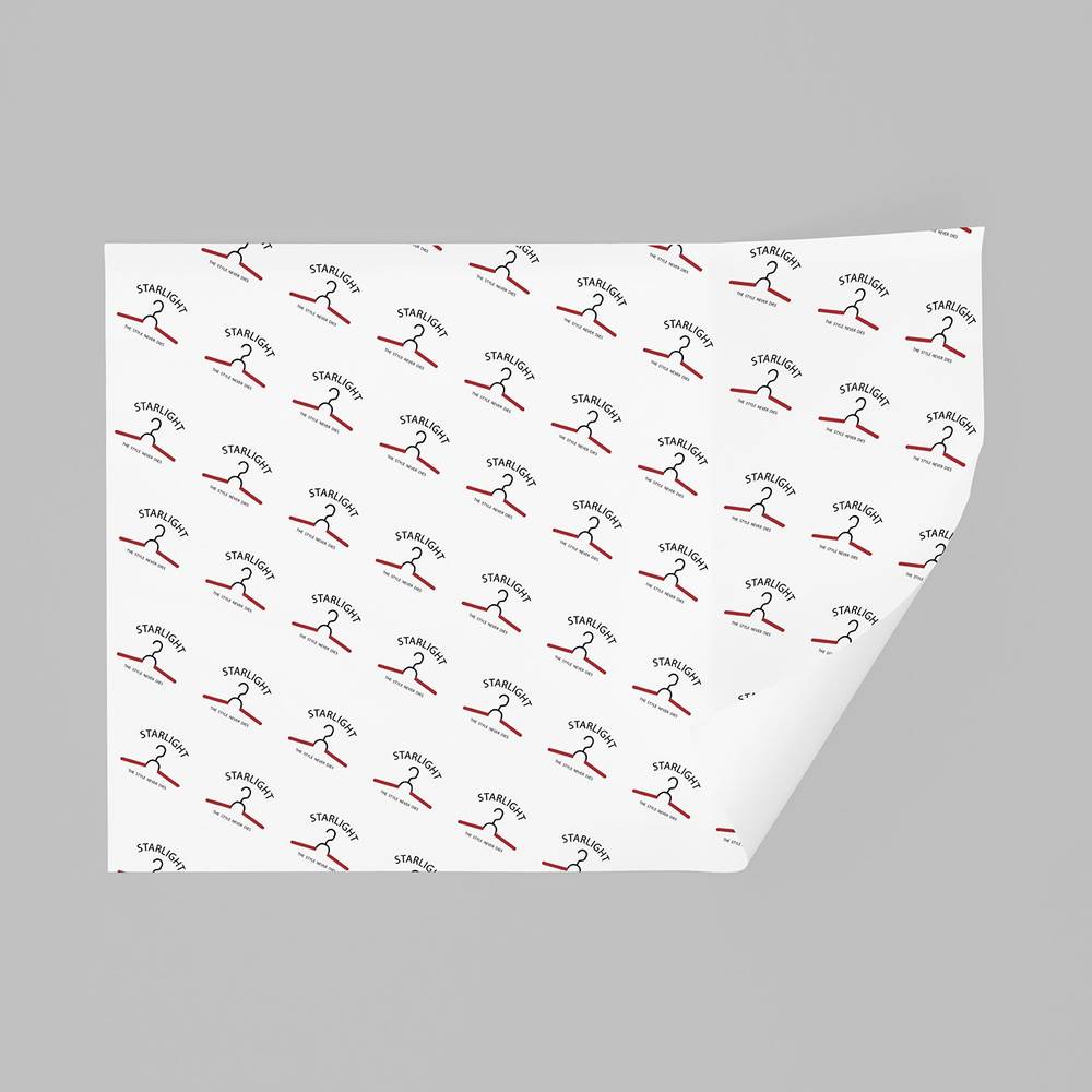 Wrapping Paper - Stylish and Versatile for Any Occasion with red and black skater logo pattern, perfect for branding take-out containers or gifts.