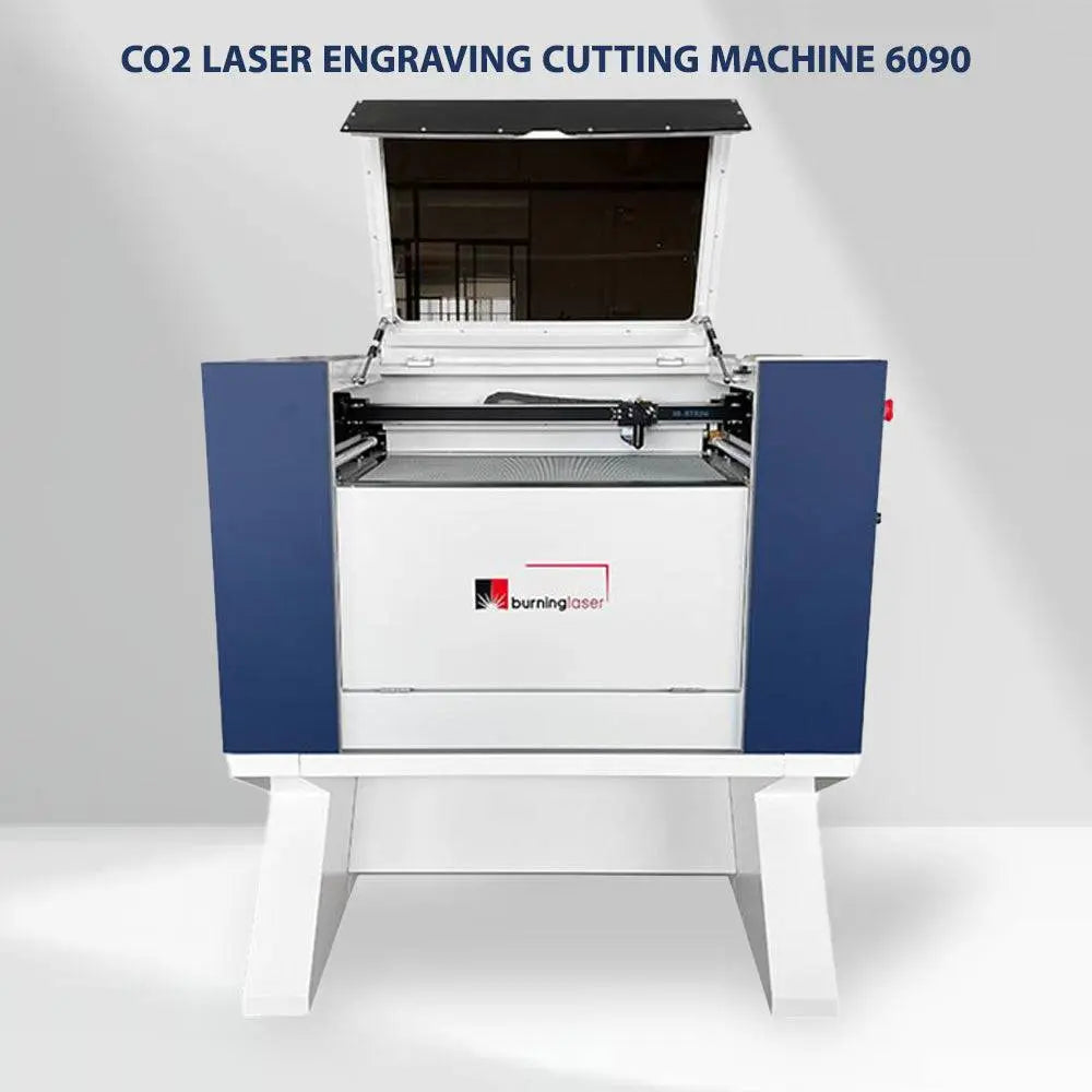 CO2 Laser Engraving Cutting Machine 6090 - Precision and Versatility branding displayed above the machine, ideal for business and industrial use.