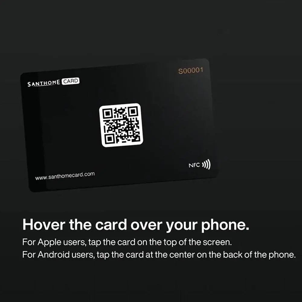 Instructions for using Digital Business NFC Card - Black with Apple and Android phones. Tap to share contactless digital profiles instantly.