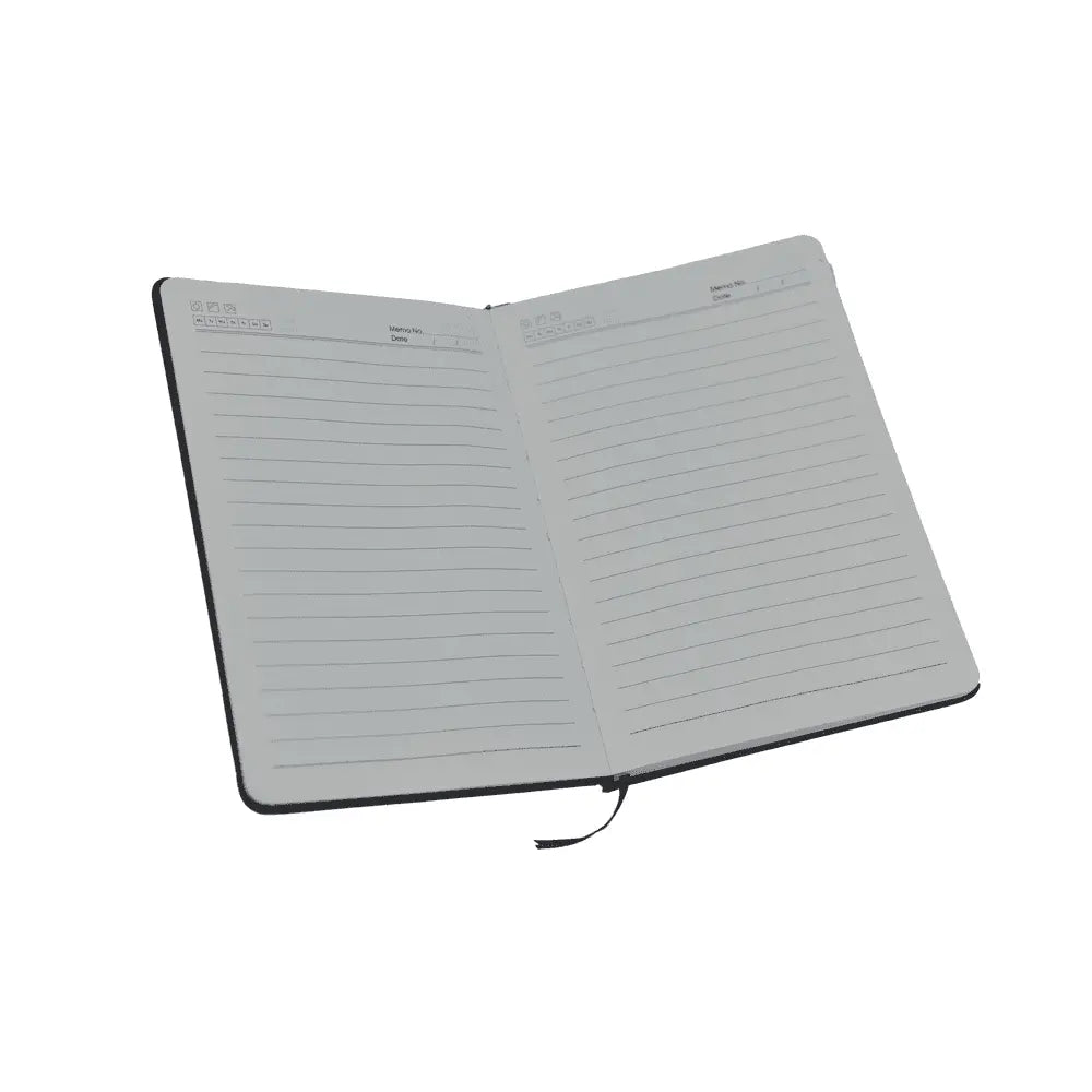 Open lined notebook from corporate gift set, designed for professional note-taking and business use.