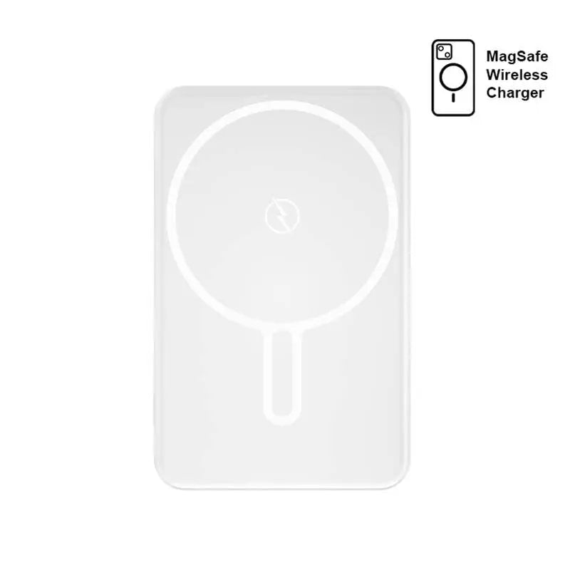 TOVUZ 10,000 mAh Magnetic Wireless Powerbank in sleek white design with MagSafe compatibility, ideal for portable charging on the go.