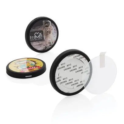 5W Wireless Charger RENNES with custom printed top, compact round design ideal for fast wireless charging at home or office.