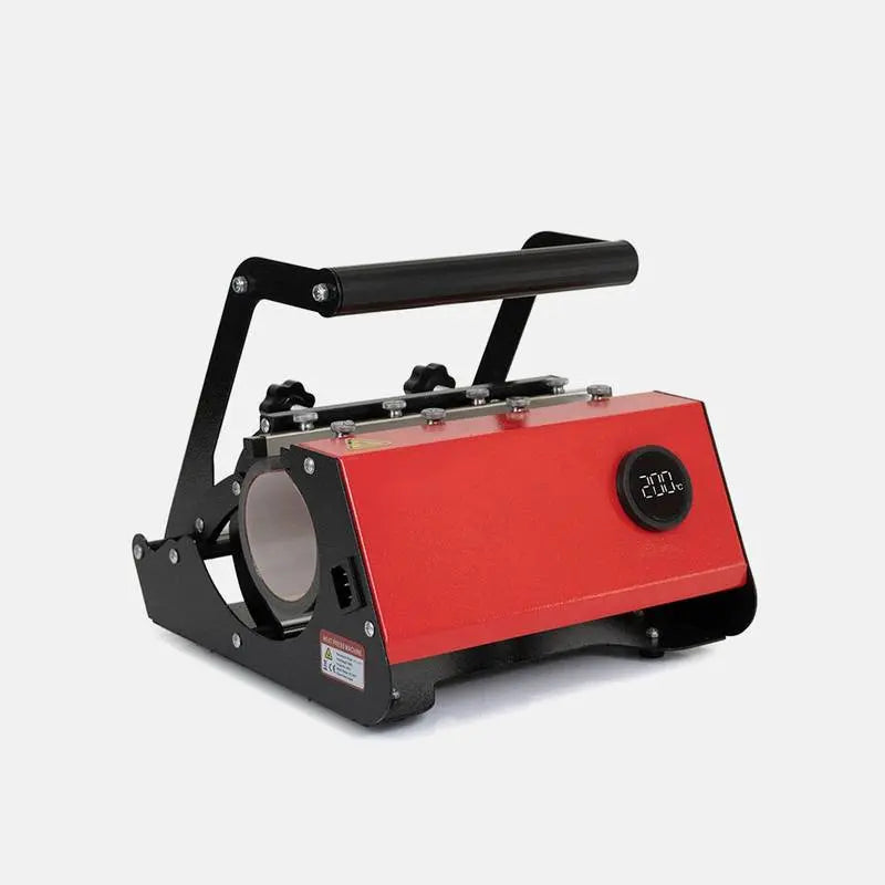 Compact Heat Transfer Mug Printing Machine with digital temperature display, ideal for custom tumbler and mug printing at home or business.