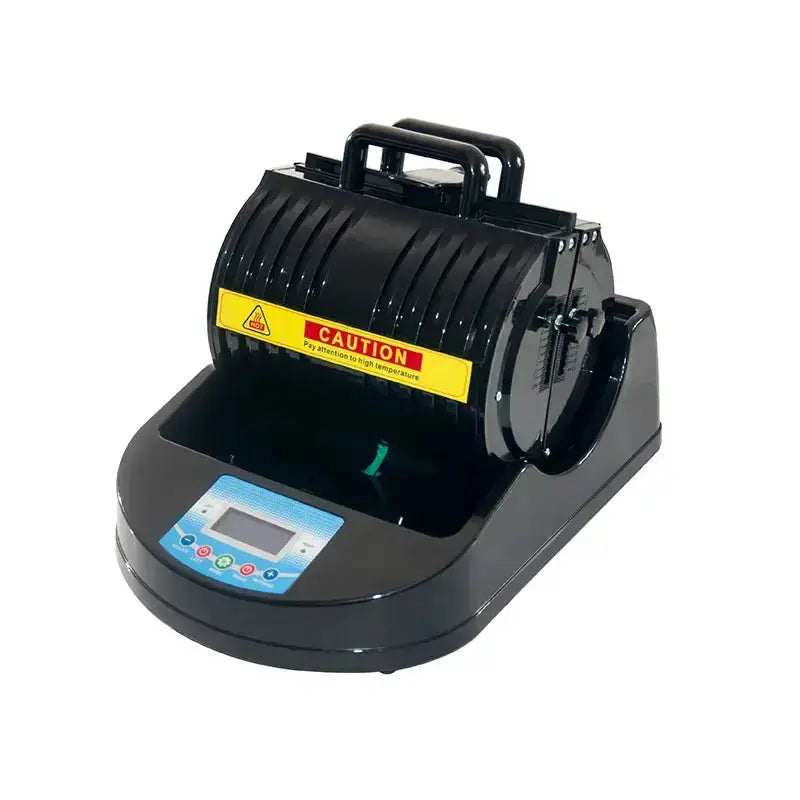 Black Heat Press Sublimation Machine for Cups and Bottles with ergonomic handle and digital display for efficient sublimation printing.