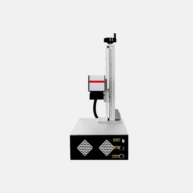 Side view of Mini Fiber Laser Marking Machine - Portable and Efficient, ideal for precise industrial engraving on various materials.