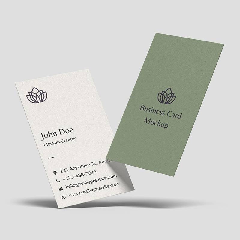 Printava | Premium Brilliant Paper Business Card – 300 GSM featuring a vertical layout with minimalist design and smooth matte finish for professionals.