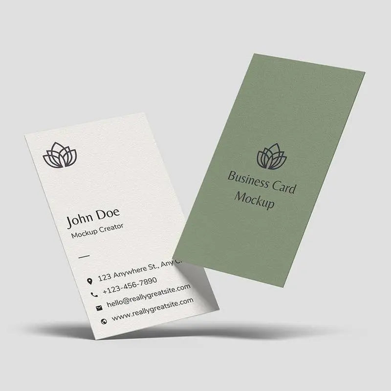 Printava | Premium Brilliant Paper Business Card – 300 GSM featuring a vertical layout with minimalist design and smooth matte finish for professionals.