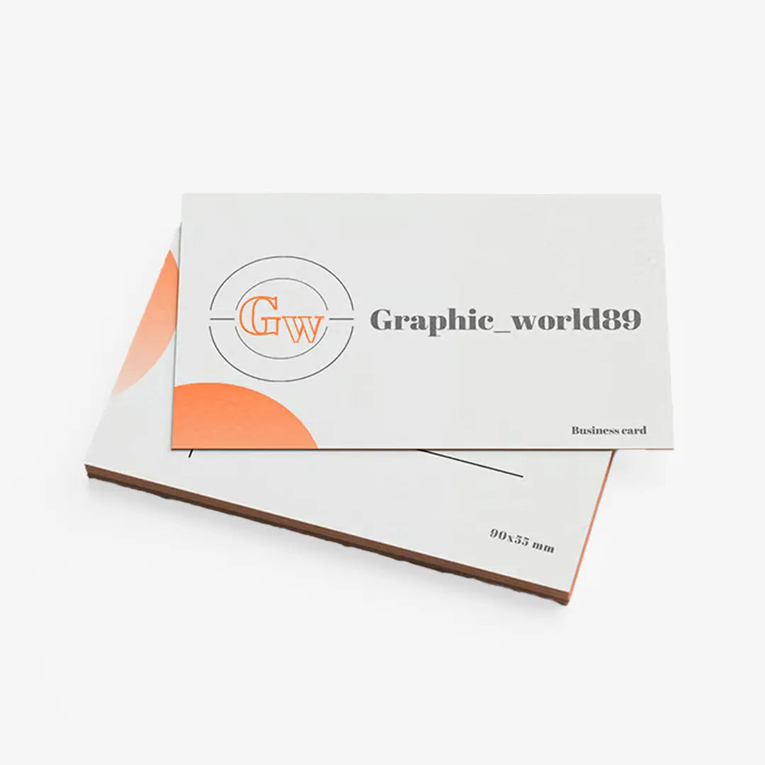 Printava premium 400 GSM art paper business card without lamination, featuring a modern orange and white design for professional branding.