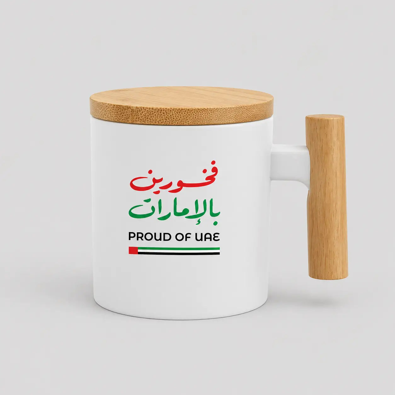Proud of UAE Matt Ceramic Cup with Cork Base – 72x70mm | UAE National Day Printava
