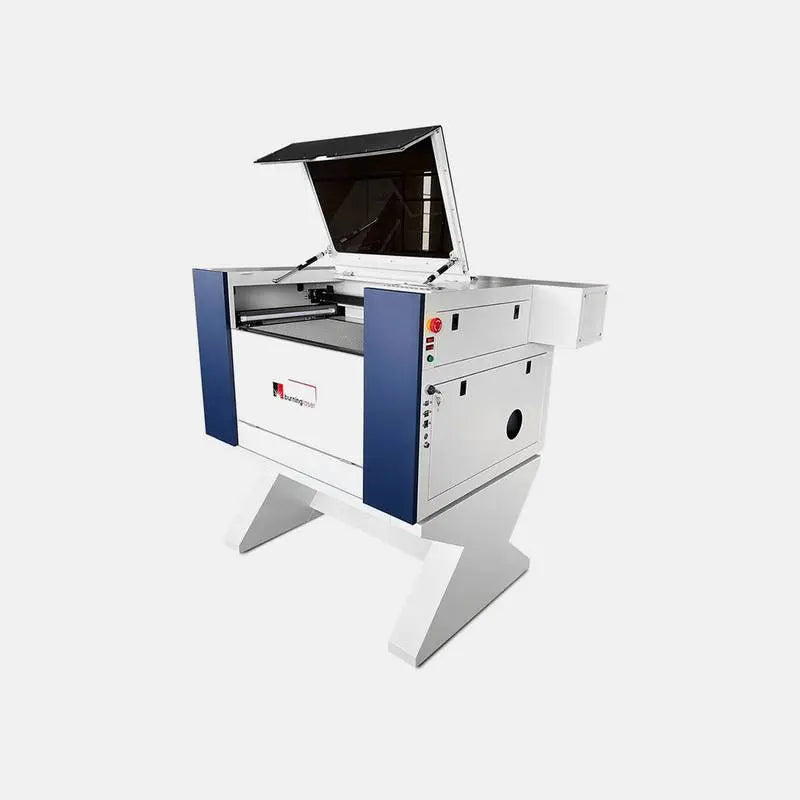 CO2 Laser Engraving Cutting Machine 6090 with open lid, showcasing precision laser bed for industrial engraving and cutting applications.