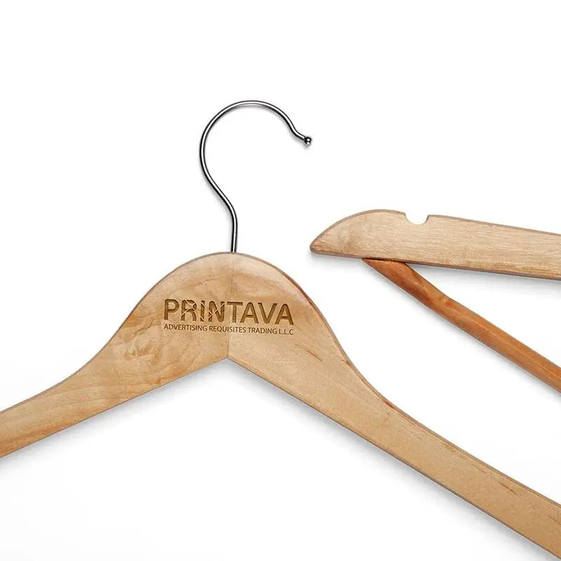 Wood Hanger With logo Engraving