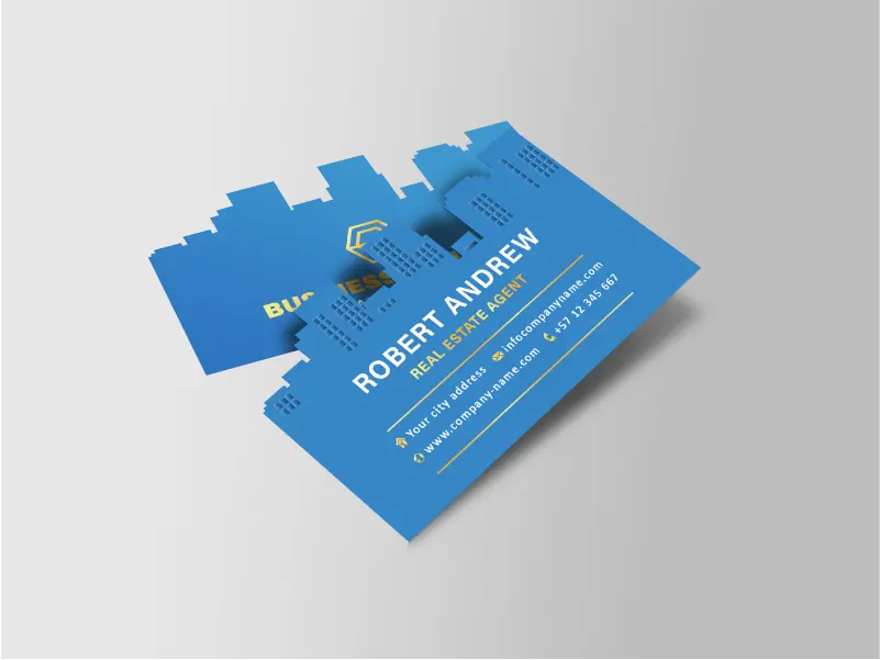 Custom die cut gold foil Spot UV business card