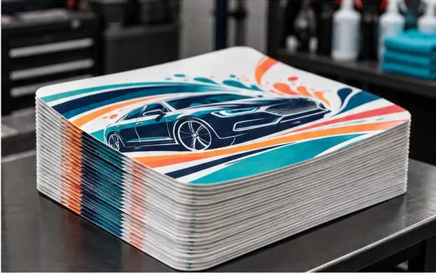 Custom Printed Paper Car Mats - 4 Color Glossy 135gsm — Bulk stack