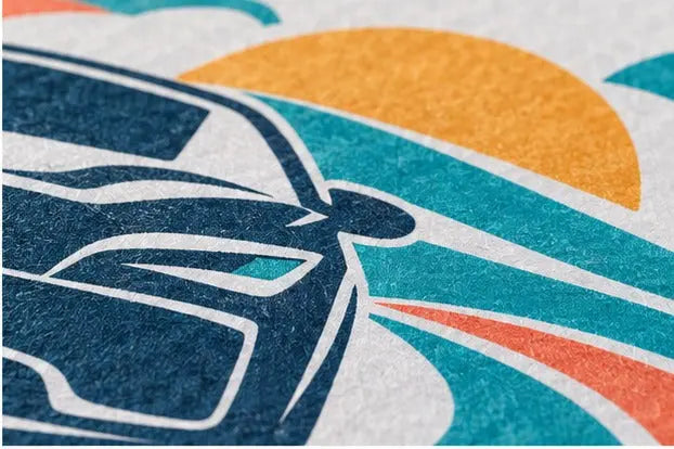 Custom Printed Paper Car Mats - 4 Color Glossy 90gsm — Ink print detail