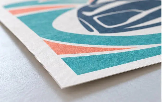 Custom Printed Paper Car Mats - 4 Color Glossy 90gsm — Paper stock close-up