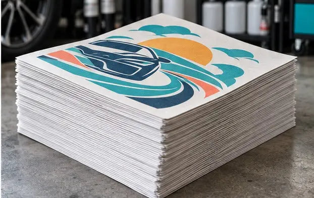 Custom Printed Paper Car Mats - 4 Color Glossy 90gsm — Bulk stack