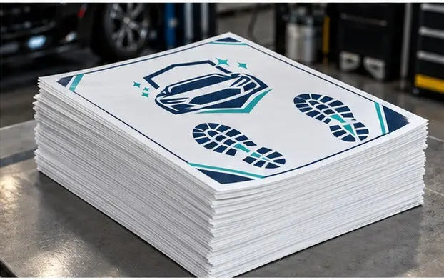 Custom Printed Paper Car Mats - 1 or 2 Color Woodfree 100gsm — Bulk stack