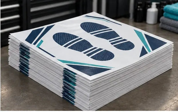 Custom Printed Paper Car Mats - 1 or 2 Color Glossy 135gsm — Bulk stack