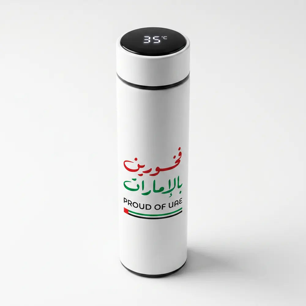 Proud of UAE SS Bottle with Temperature Display White 500ml – TM-043-WHT