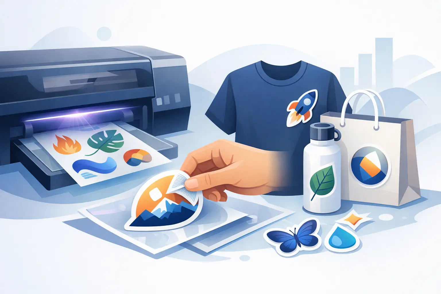 UV DTF Sticker Printing for Business Branding