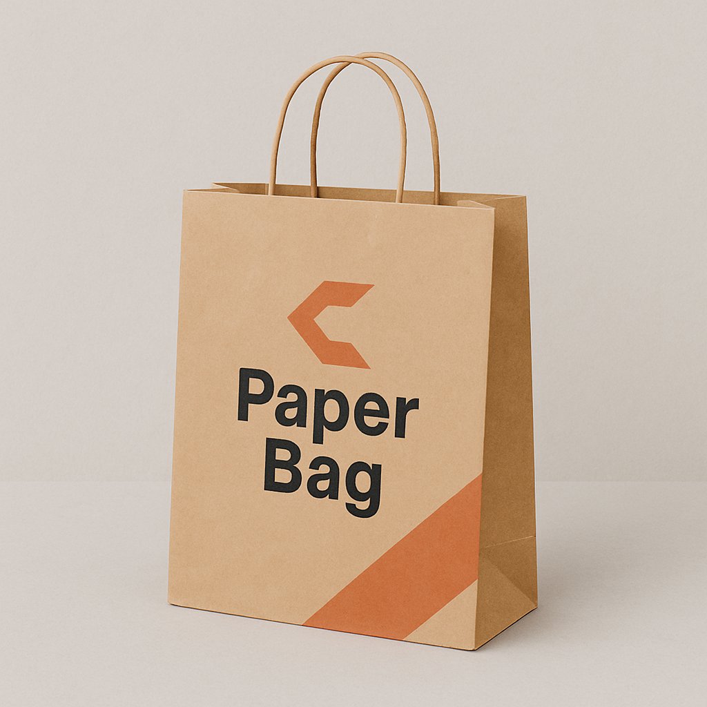  Branded kraft paper shopping bag with rope handles and custom print – Printava UAE