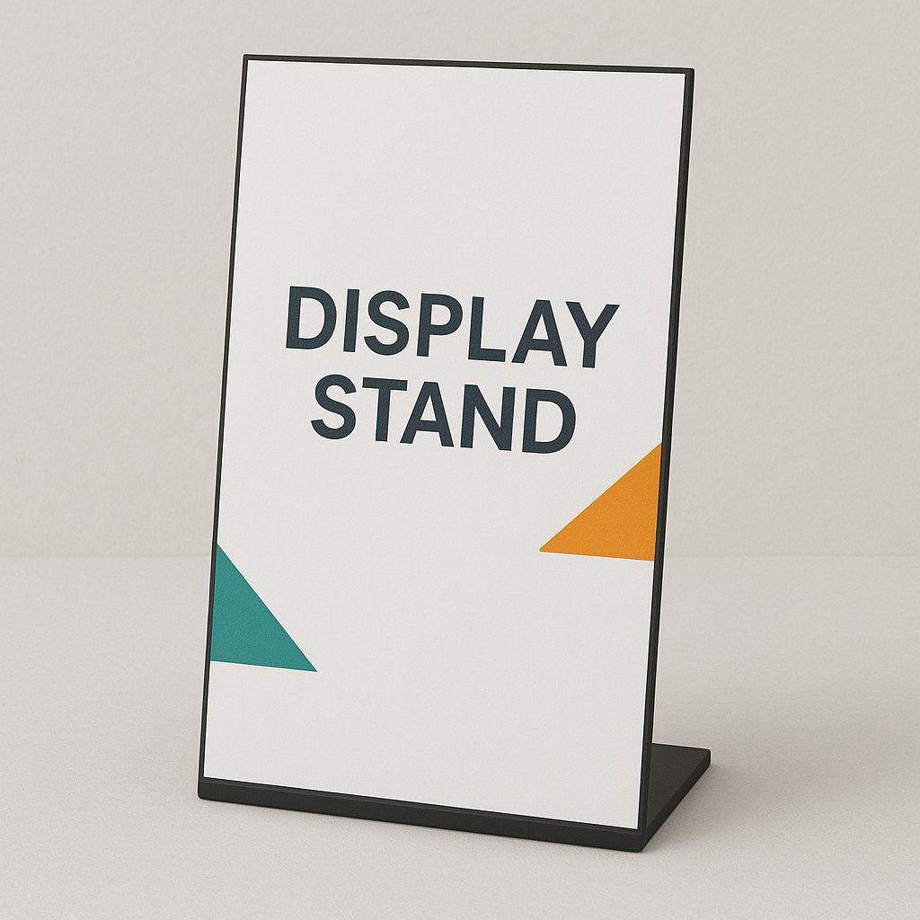  Freestanding printed display stand with geometric accents – Printava UAE