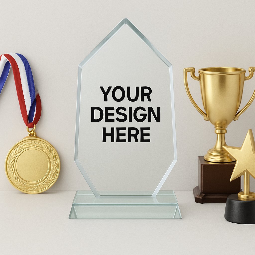  Custom engraved trophies, medals, and glass awards – available at Printava Dubai