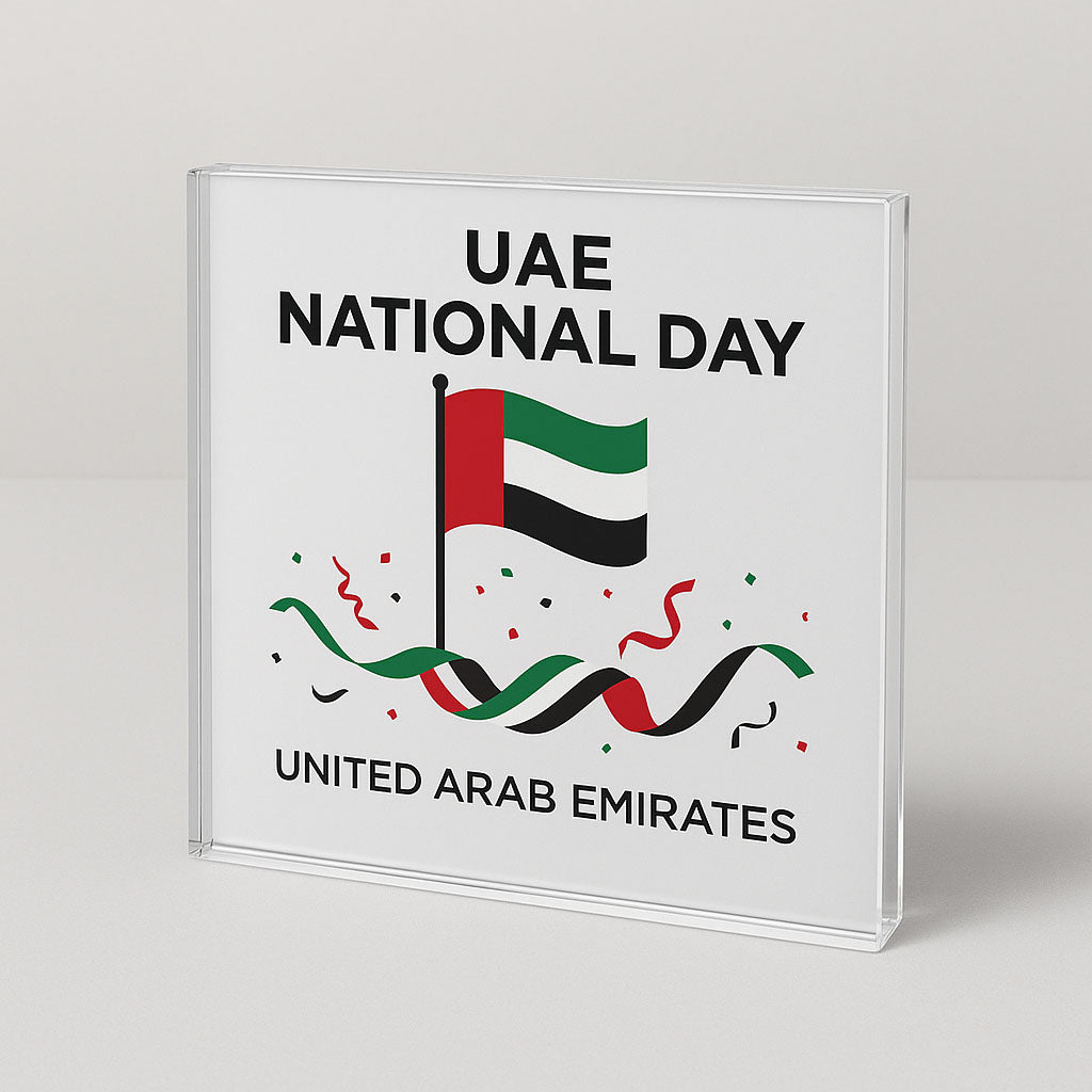  UAE National Day acrylic gift frame with flag design and festive colors – Printava UAE
