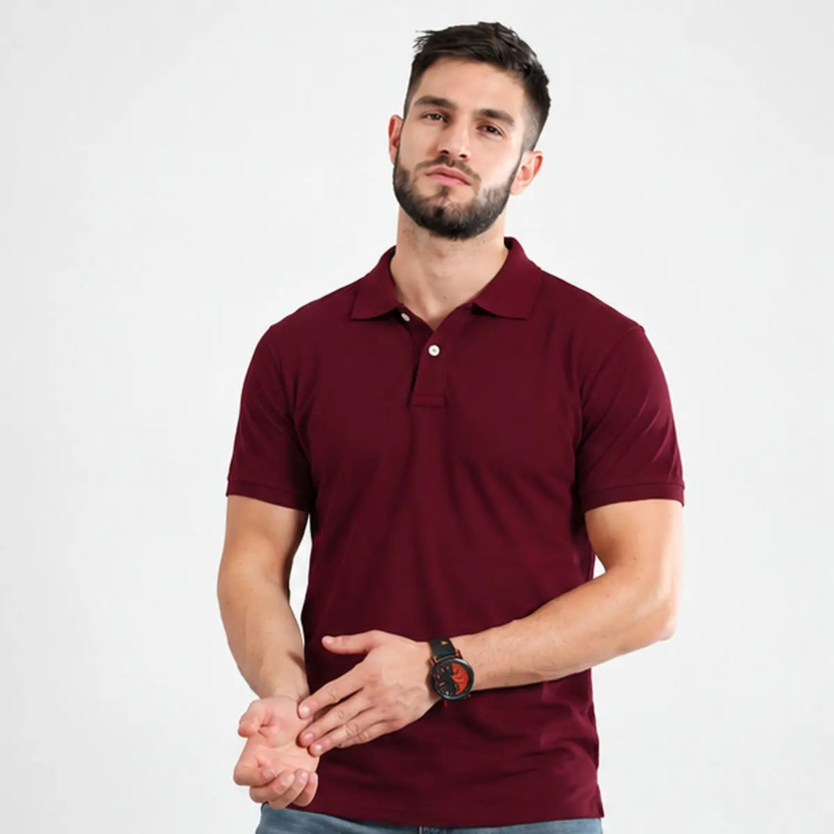 Dutees Fusion Unisex Custom Printed Polo — front product photo