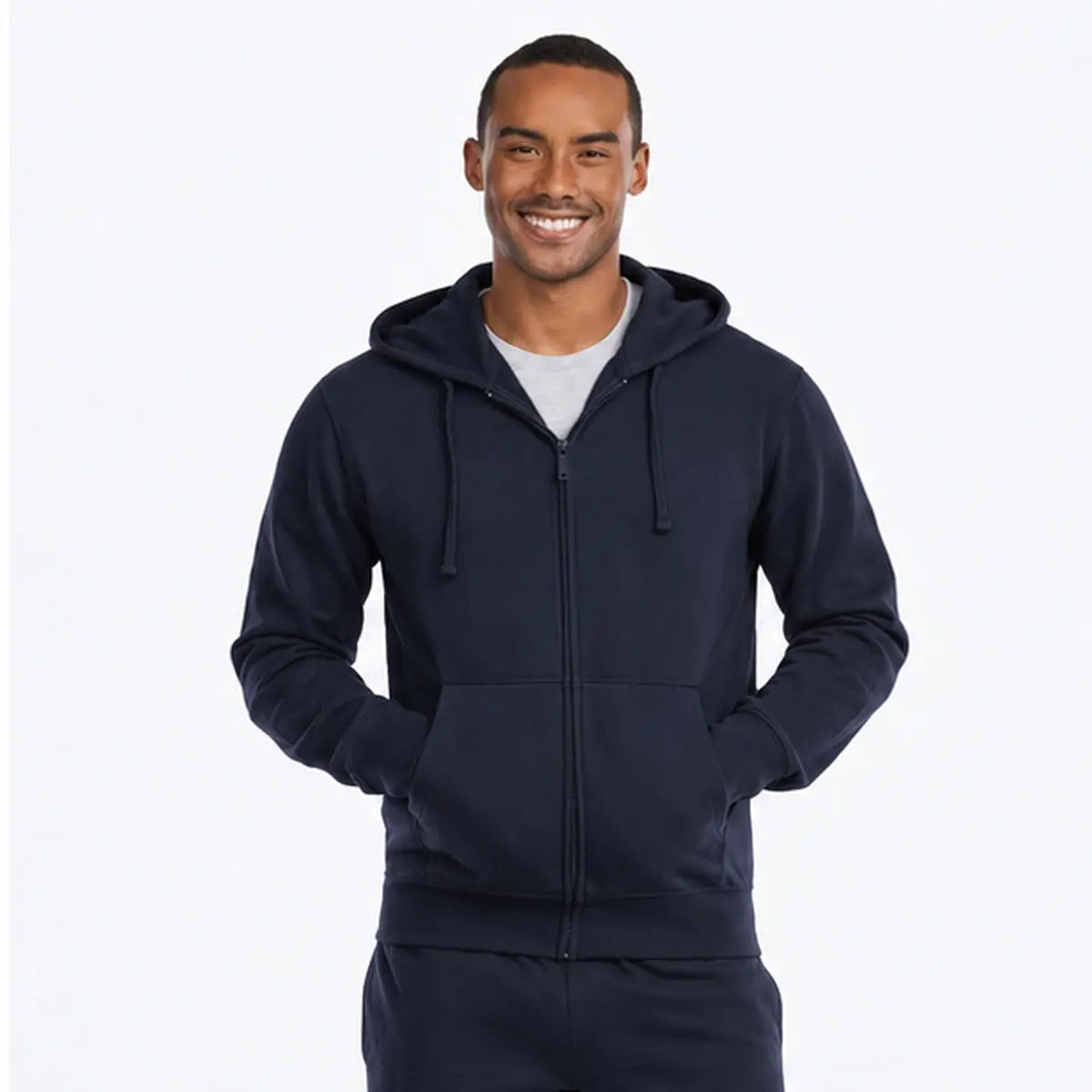 Dutees Snowsoft Unisex Custom Printed Zipper Hoodie — front product photo