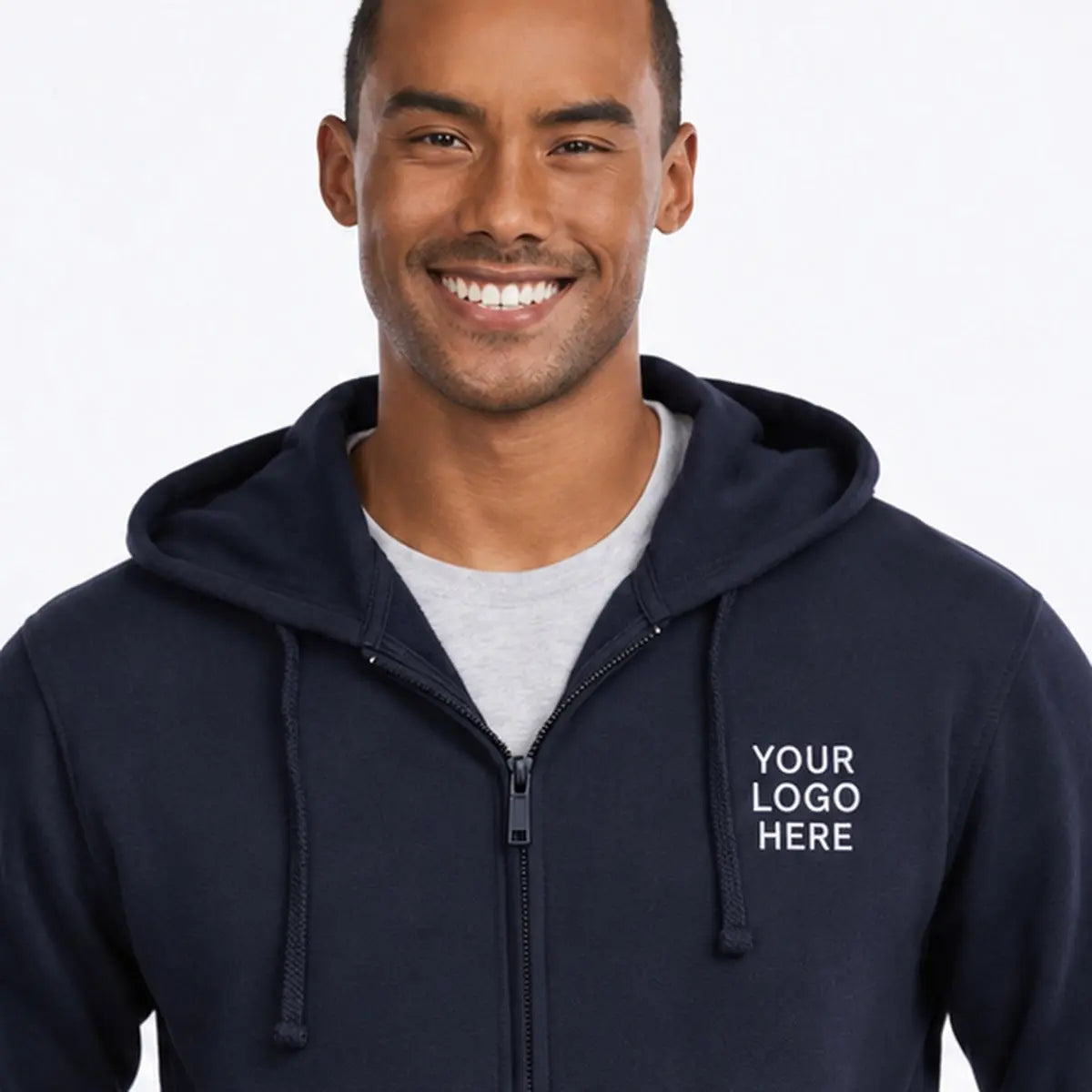 Dutees Snowsoft Unisex Custom Printed Zipper Hoodie — custom print logo preview