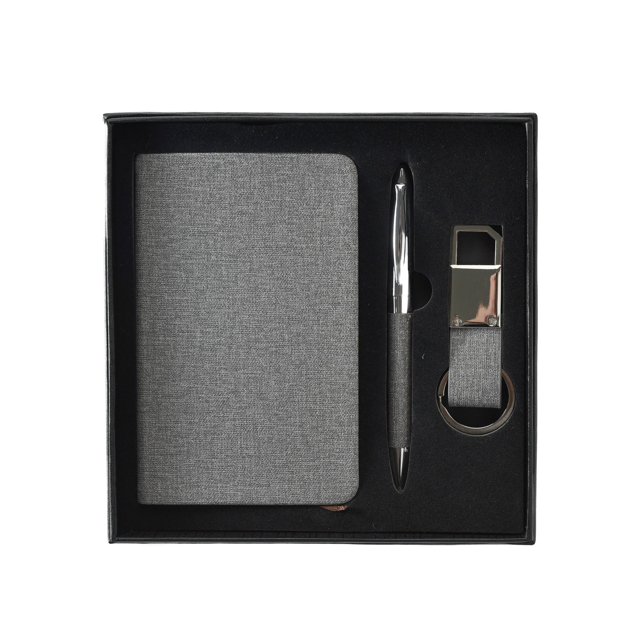 Set of Notebook, Pen, and Keychain