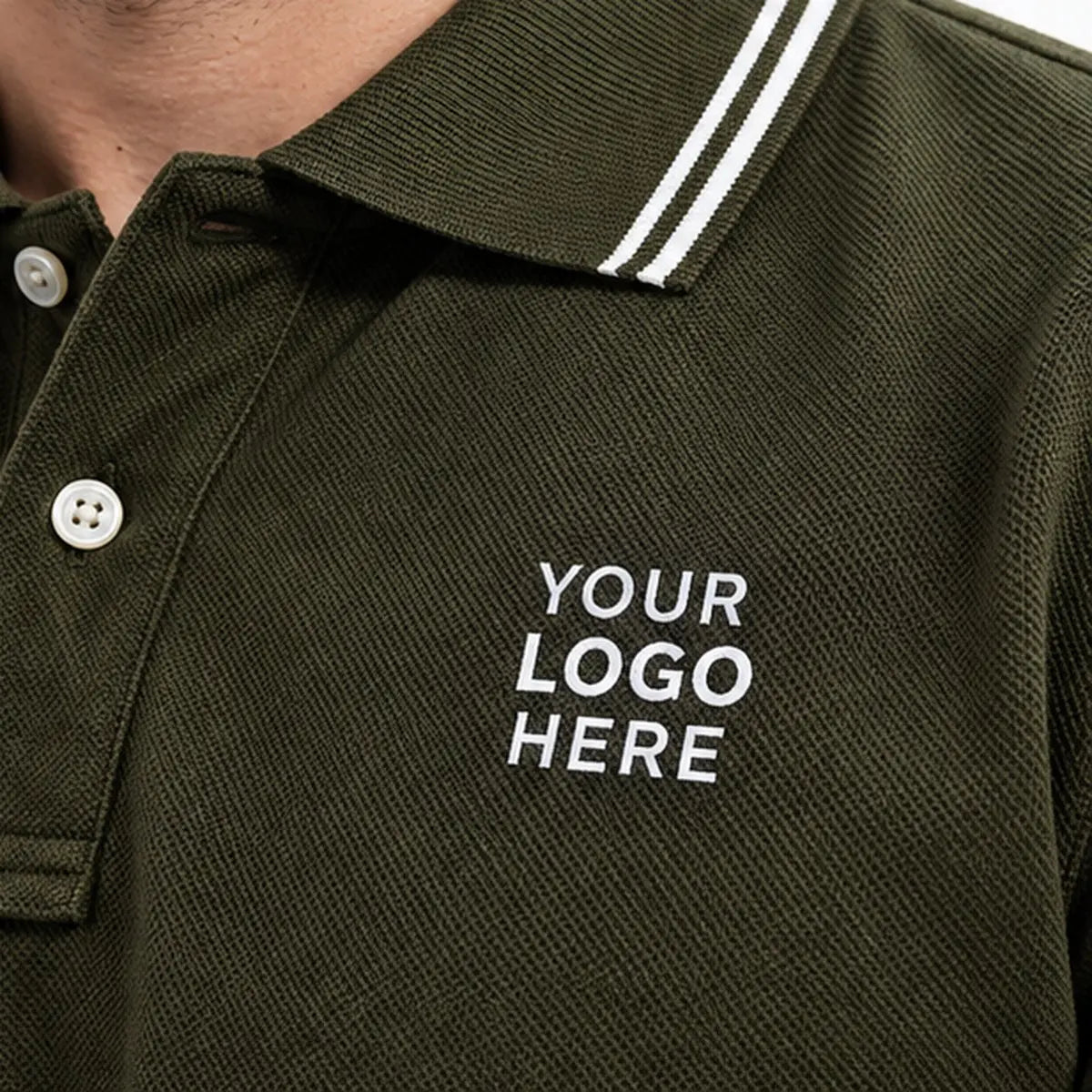 Dutees Tip Top Unisex Custom Printed Polo — print placement and fabric detail