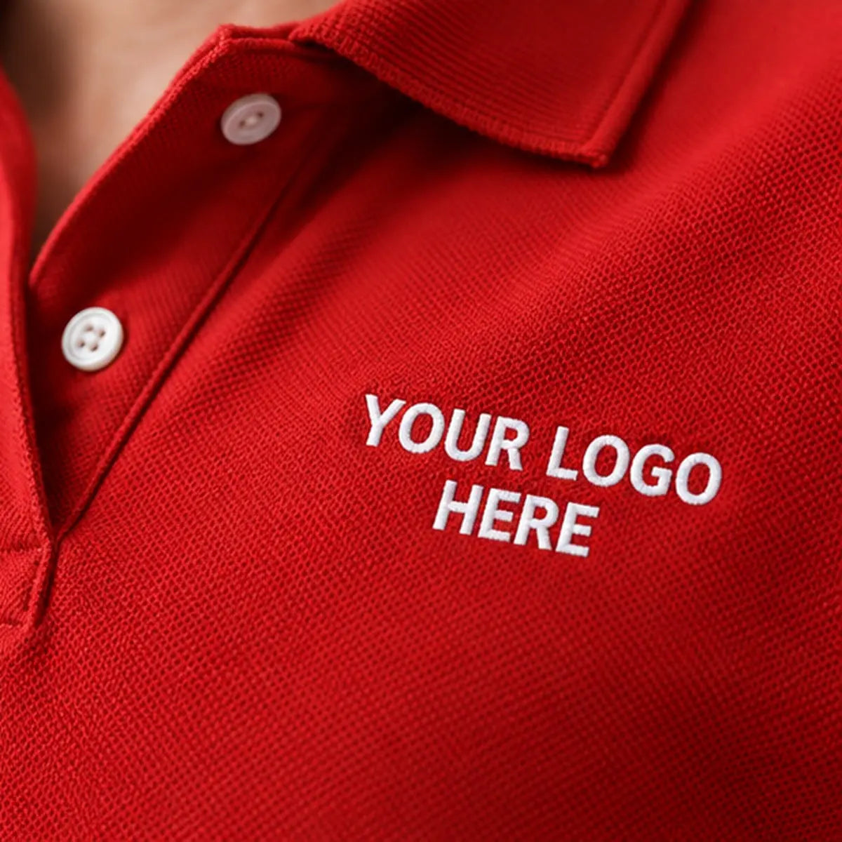 Dutees CVC Unisex Custom Printed Polo — print placement and fabric detail