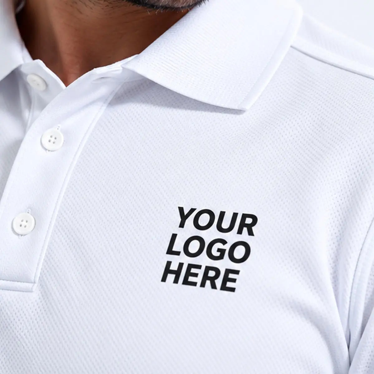 Dutees Evercool Unisex Custom Printed Polo — print placement and fabric detail