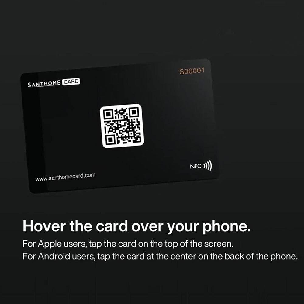Instructions for using Digital Business NFC Card - Black with Apple and Android phones. Tap to share contactless digital profiles instantly.