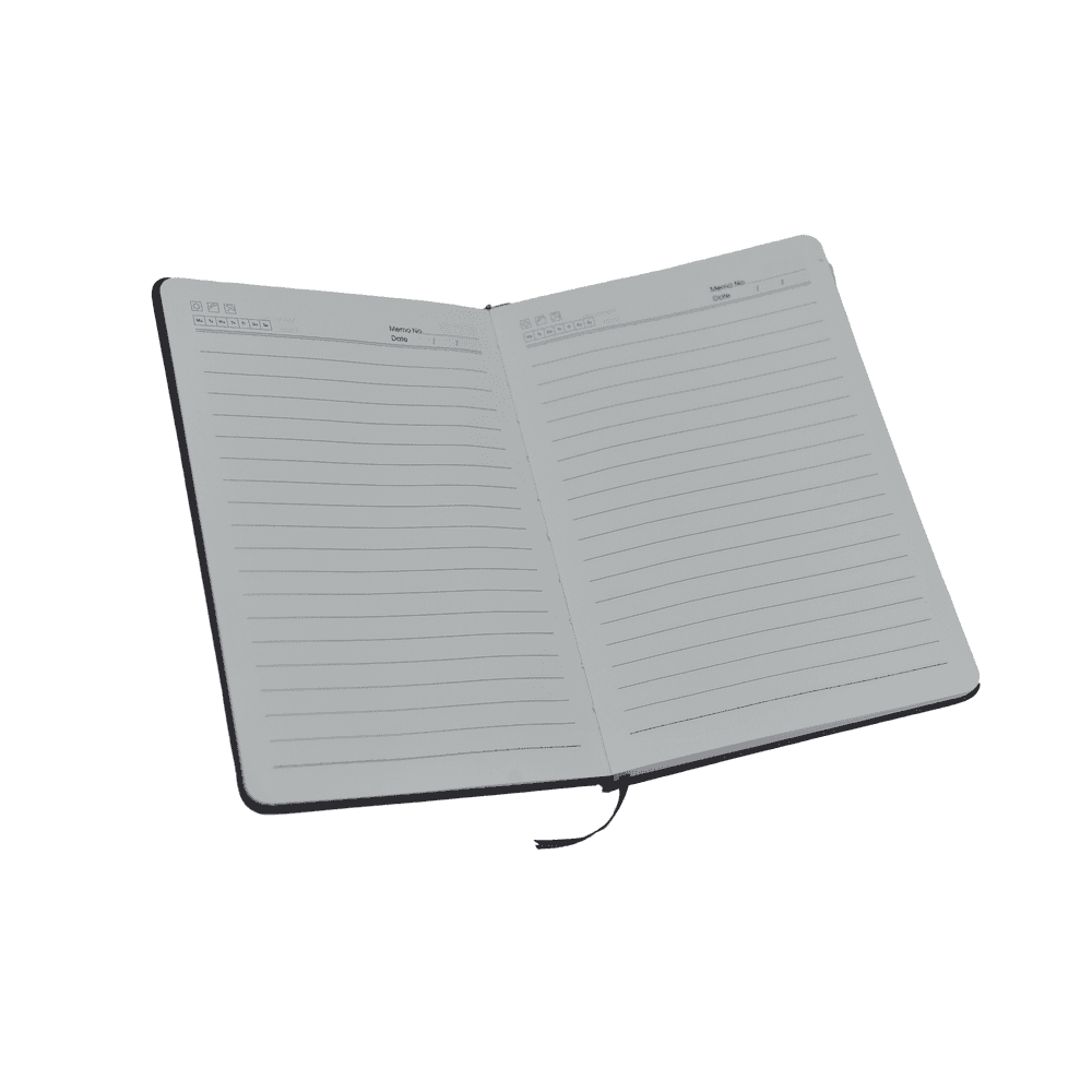 Open lined notebook from corporate gift set, designed for professional note-taking and business use.