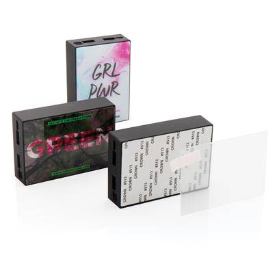 RODEZ Powerbank 10000mAh - Tempered Glass with custom GRL PWR and GREEN designs, ideal for fast charging on the go. Sleek tech gift option.