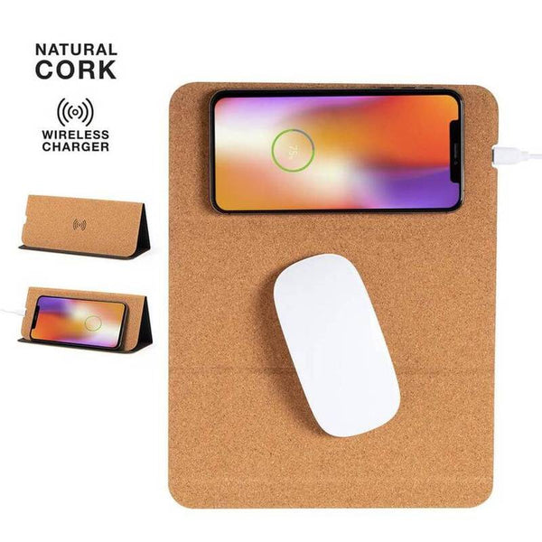 DEBNO Cork Mouse Pad with 15W Wireless Charger combines eco-friendly design and fast charging. Ideal for tech-savvy, modern workspaces.