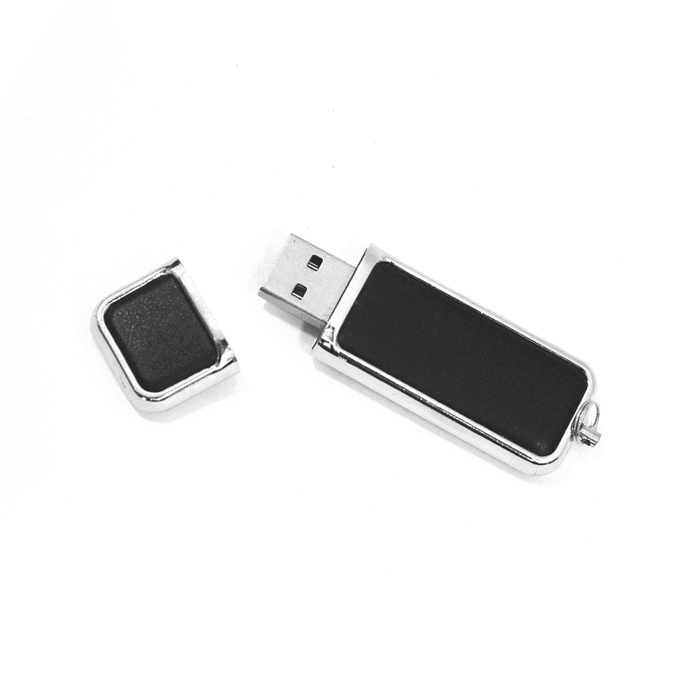 Opened USB flash drive showing connector, part of the corporate gift set for tech-savvy professionals and clients.