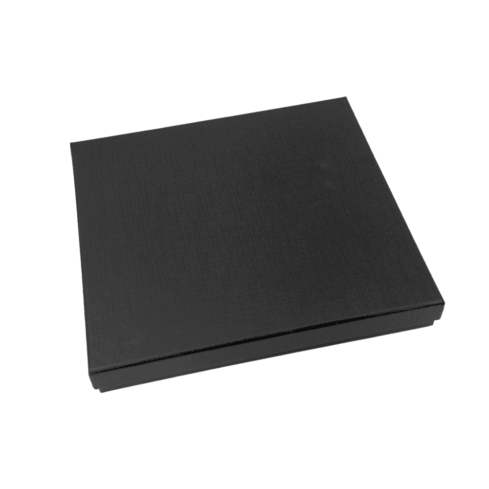 Closed black presentation box for Corporate Gift Set. Sleek packaging ideal for executive and promotional gifting.