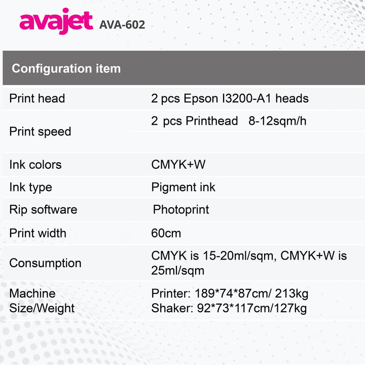 avajet AVA-602 DTF Printer