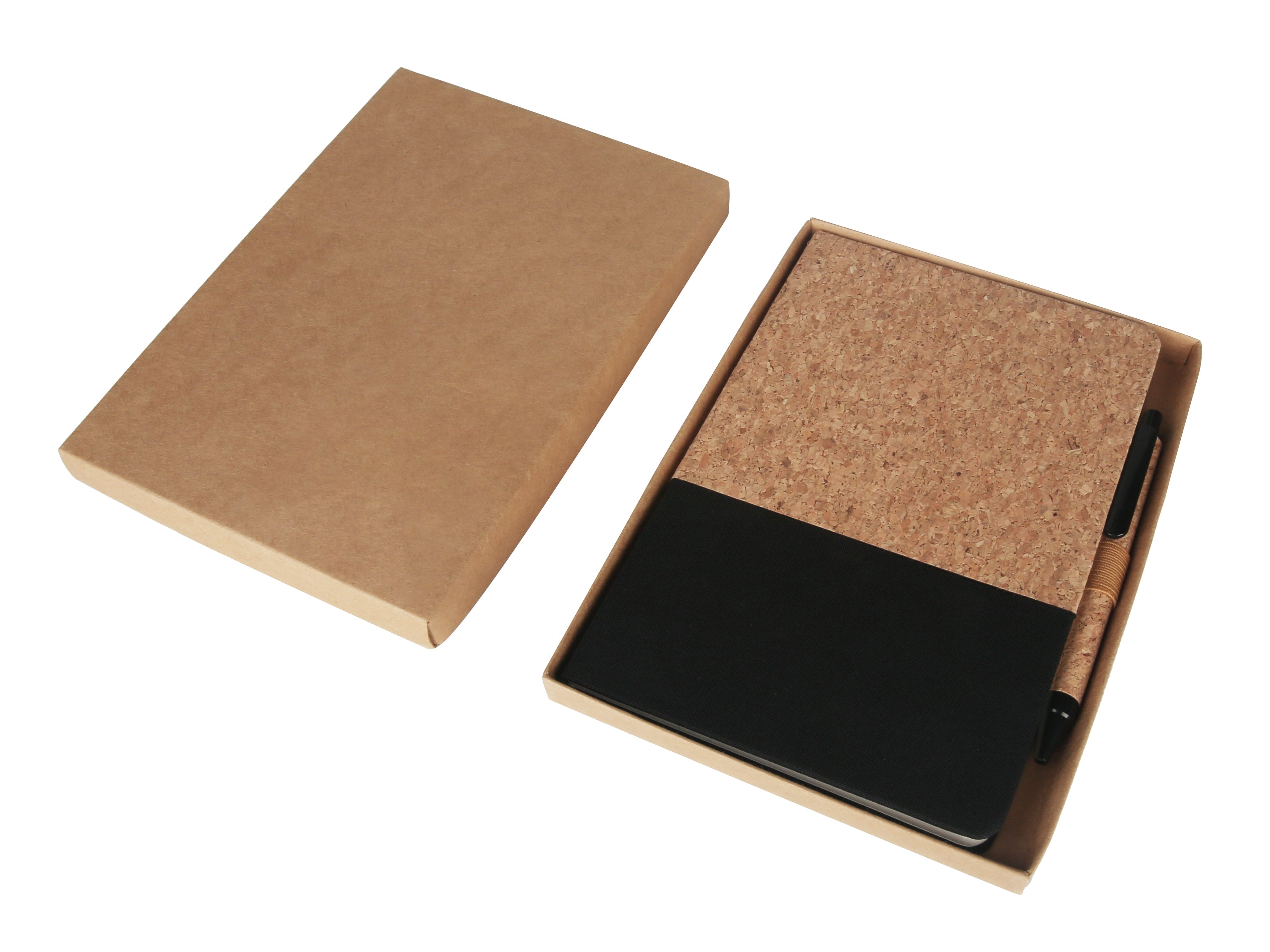 Eco-Neutral A5 Cork Fabric Hard Cover Notebook and Pen Set