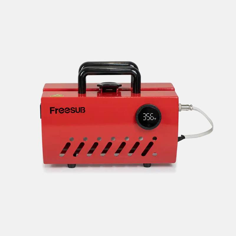 Tumbler Heat Press Machine F320 in red with digital temperature display, ideal for custom mug printing from 20oz to 30oz sizes.