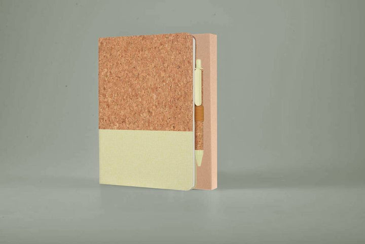 Eco-Neutral A5 Cork Fabric Hard Cover Notebook and Pen Set