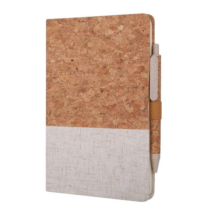 Eco-Neutral A5 Cork Fabric Hard Cover Notebook and Pen Set