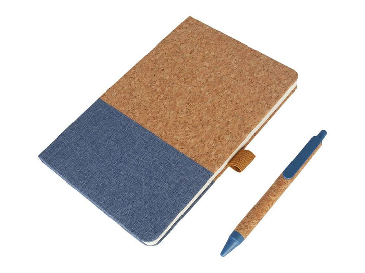 Eco-Neutral A5 Cork Fabric Hard Cover Notebook and Pen Set