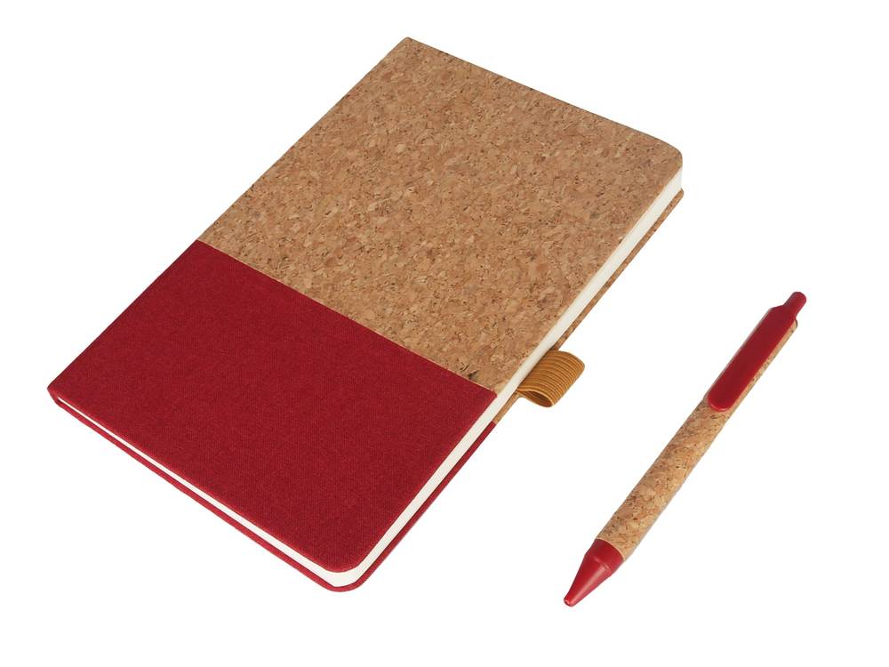 Eco-Neutral A5 Cork Fabric Hard Cover Notebook and Pen Set