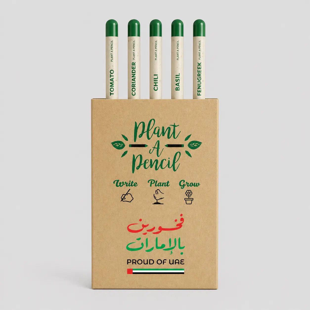 Proud of UAE Plantable Pencils Set – 5 Seeds | UAE National Day Eco Gift Printava